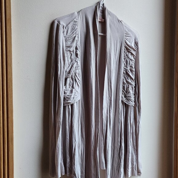 Philosophy Light Gray Open Jersey Cardigan Size Small - Picture 2 of 14